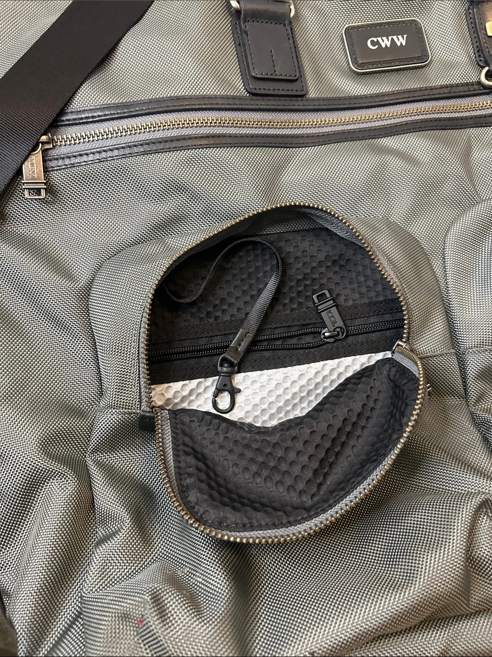 Gray Men’s Travel Duffel Bag with Dual Front Pockets